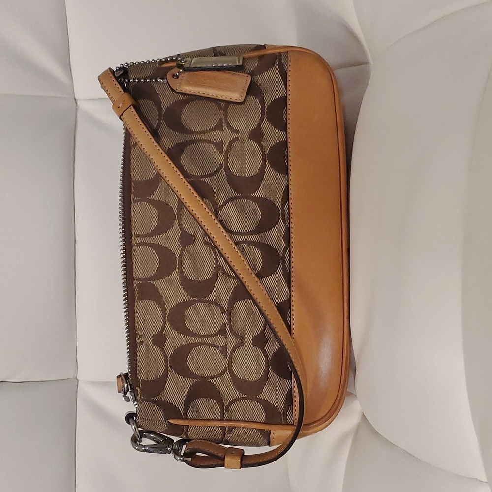 Coach Brown and Tan Signature Bag